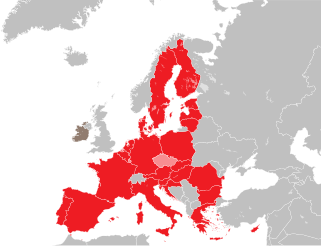 The S&D has MEPs from 26 of the 27 EU states, including 24 with more than one MEP (in red) and two (Luxembourg and Czech Republic) with exactly one MEP (pink). Ireland has no S&D MEPs. Progressive Alliance of Socialists and Democrats MEPs map.svg