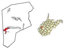 Luogo dell'uragano nella contea di Putnam, West Virginia.