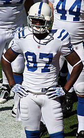 Wide receiver Reggie Wayne was a late first round pick and is currently tenth in career total receiving yards . Reggie Wayne.JPG