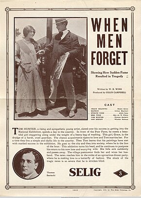 Description de l'image Release flier for WHEN MEN FORGET, 1913.jpg.