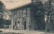 Carte postale, Rion la gare, Photographe Bernède Morcenx, Edition Dassiè. Début XX