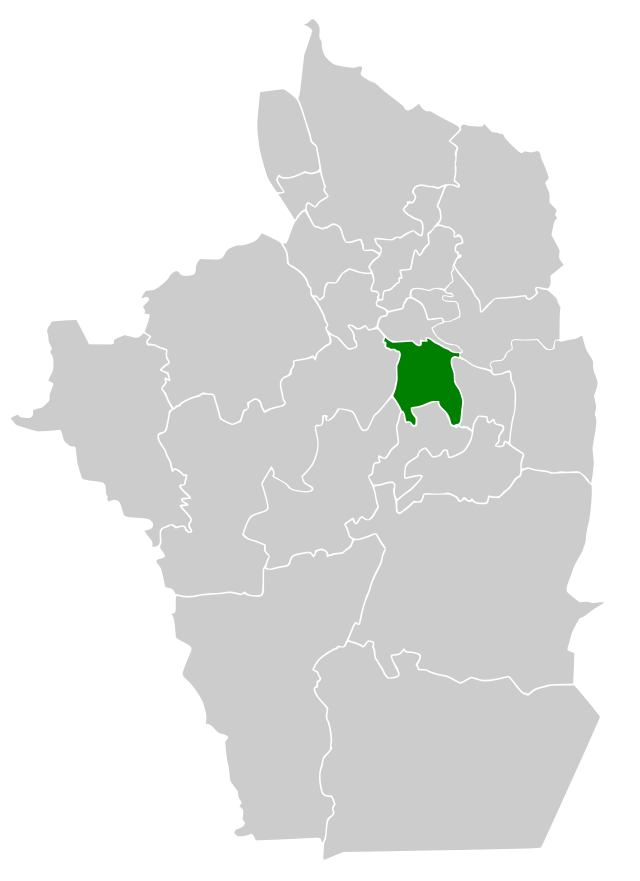 صورة لخريطة محافظة المزاحمية نسبةً لمنطقة الرياض