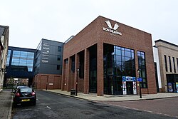 The main entrance to Ron Dearing UTC in Kingston Square, Kingston upon Hull.