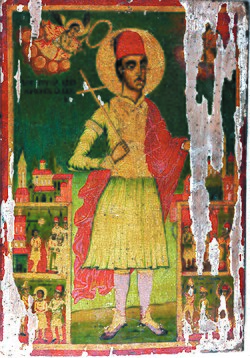 Свети Георги Нови Янински с житийни сцени, 1839 г. Икона от църквата