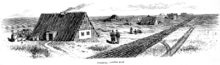 Burdei-type housing in Gnadenau (Frank Leslie's Illustrated March 20, 1875) (located southeast of Hillsboro) Saraj in Gnadenau, Kansas.png