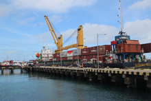 Unloading of a ship on Saumlaki Port Saumlaki Port.png
