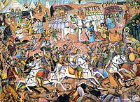 Scène de la bataille de Karbalâ, par Mohammad Modabber, deuxième fondateur de l’école picturale ghahveh-khâneh.jpg