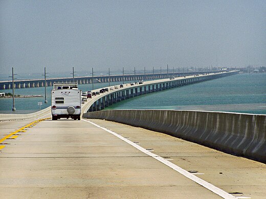 The Seven Mile Bridge is part of the Overseas Highway