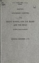 Thumbnail for File:Seventieth anniversary exercises of the State School for the Blind and the Deaf, Raleigh, North Carolina, Thursday, November 4, 1915 (IA seventiethannive00nort).pdf