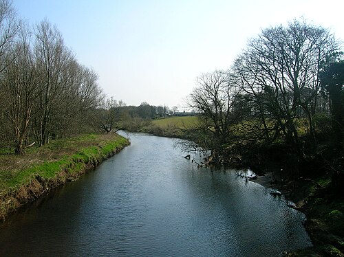 Looking upstream towards the site of Shewalton House.