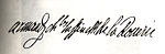 Underskrift av Armand-Charles Tuffin
