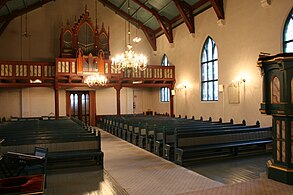 Skoger Church sanctuary