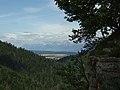 Čeština: Tomašovský výhľad, vyhlídka nad Hornádem v národním parku Slovenský raj, SK. V pozadí se nacházejí Vysoké Tatry nápověda English: Tomašovský výhľad overlook place in Slovenský raj national park, Košice Region, SK help