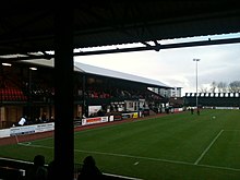 A view of the Main Stand and Family Stand from the Somerset Road End.