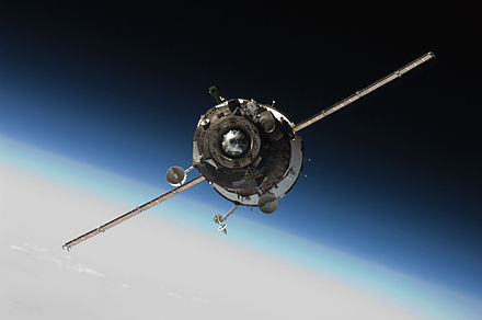 The Soyuz TMA-16 spacecraft approaches the International Space Station