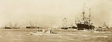 Turbinia at the Spithead Navy Review, 1897.