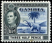 Gambia 1 1/2-pence stamp of 1944 Stamp Gambia 1944 1.5p.jpg