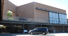 Rear view 3-level Stieren Hall with its large doors to accommodate large pieces of scenery moved along the deck which adjoins the theatre