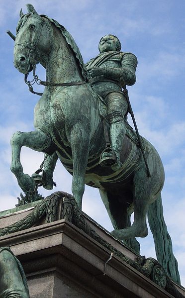 Gustav II Adolfs ryttarstaty på Gustav Adolfs torg i Stockholm.