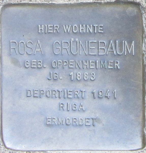 File:Stolperstein Würzburg Grünebaum Rosa geb Oppenheimer.jpeg