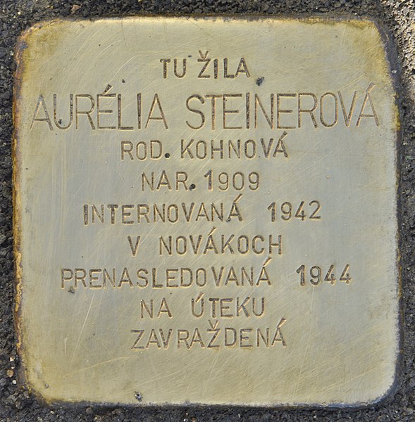 File:Stolperstein für Aurelia Steinerova (Prievidza).jpg