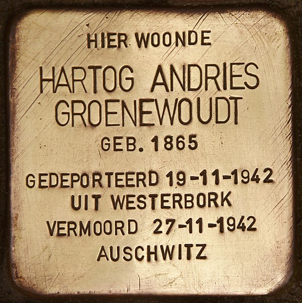 File:Stolperstein für Hartog Andries Groenewoudt 2 (Zaltbommel).jpg