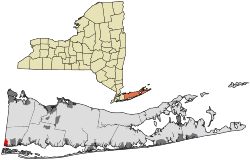 Расположение в округе Саффолк и в штате Нью-Йорк.