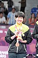 Deutsch: Tischtennis bei den Olympischen Jugendspielen 2018; Tag 9, 15. Oktober 2018; Mixed Medaillenzeremonie - Gold: Yingsha Sun & Wang Chuqin (CHN), Silber: Miu Hirano & Tomokazu Harimoto (JPN), Bronze: Su Pei-ling & Lin Yun-ju (TPE)); Medaillen-Verleiher: IOC member Ryu Seung-minu (KOR), Maskottchen-Verleiher: ITTF Vice-Presiden Nestor Tenca (ARG) English: Table tennis at the 2018 Summer Youth Olympics at 15 October 2018 – Mixed Medal Ceremony - Gold: Yingsha Sun & Wang Chuqin (CHN), Silver: Miu Hirano & Tomokazu Harimoto (JPN), Bronze: Su Pei-ling & Lin Yun-ju (TPE)); Medal presenter: IOC member Ryu Seung-minu (KOR), Mascot presenter: ITTF Vice-Presiden Nestor Tenca (ARG)