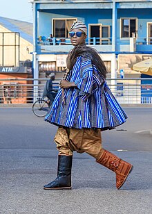 A man in a full Dagomba traditional wear. Tamale fashion week 2020 4.jpg