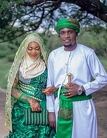 A Tanzanian Muslim couple at their wedding. Tanazi.jpg