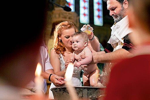 The moment of Christening