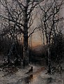 Fuchs im Winterwald - Gemälde von Désiré Thomassin, Privatbesitz