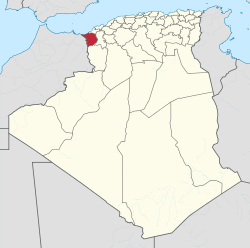 Map of Algeria highlighting Tlemcen