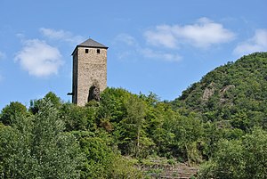 Treis Castle's keep was raised and covered again in August 2012