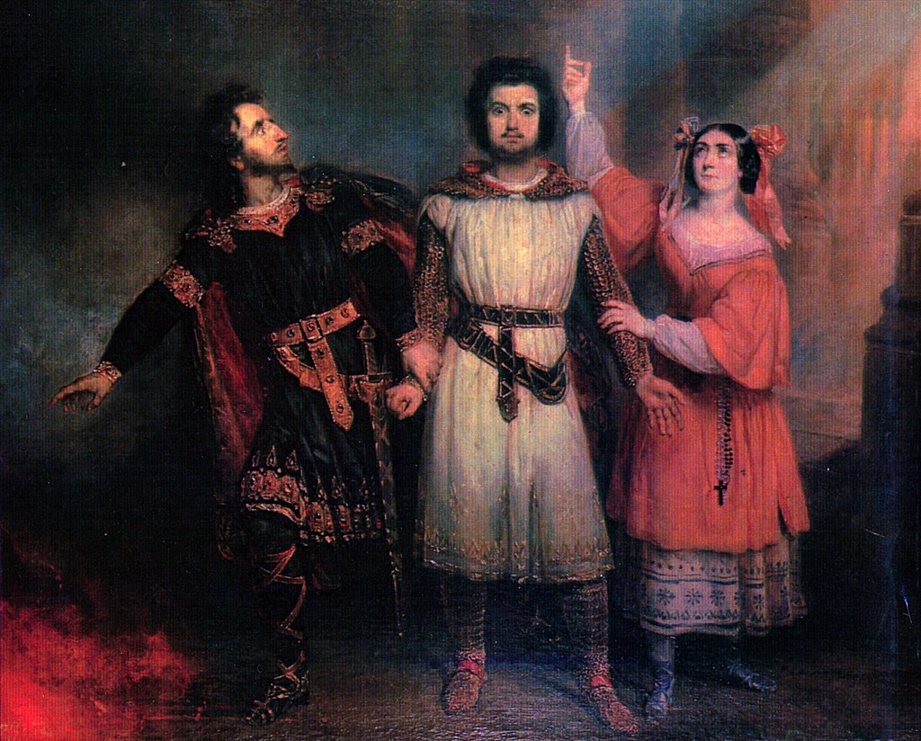 Trio act5 Robert le Diable by Meyerbeer - second painting by Lépaulle 1835 - Letellier 2012.jpg