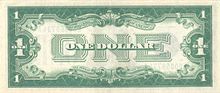 Reversní strana 1dolarové bankovky z roku 1935