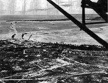 Destruction of Sumay after the 1944 Battle of Guam US Naval Station Sumay Guam 1945.JPG