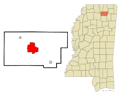 Location of New Albany, Mississippi