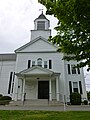 Main entrance of United Church of Christ Congregational, located at 6 Lexington Street Burlington, MA 01803-3734.