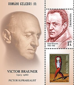 Victor Brauner 2018 razítko Romania.jpg