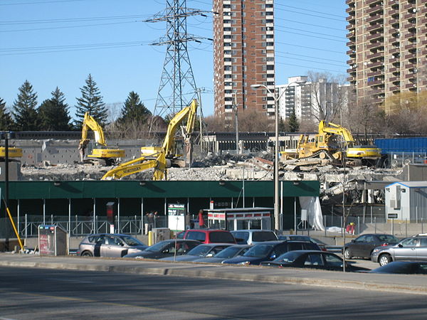 Demolition of old bus bays in 2009