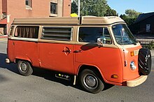 An orange Volkswagen T2 Kombi Camper van similar to the one used by Falconio and Lees Volkswagen T2 Kombi Camper.jpg