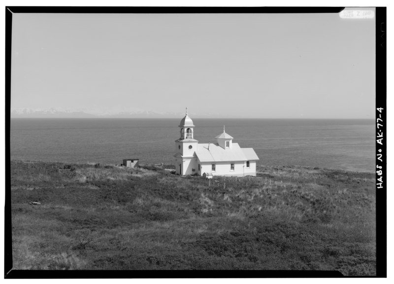 File:WEST FRONT AND SOUTH SIDE - Ascension of Our Lord Russian Orthodox Church, Karluk, Kodiak Island Borough, AK HABS AK,12-KARLU,1-4.tif