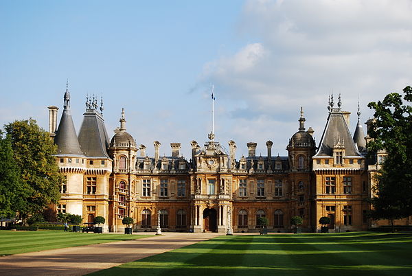 Waddesdon Manor (pictured) was featured as the mansion of the Raichand family in the film.