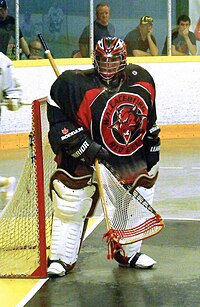 Red Devils goalie in away jersey 2014. Wallaceburg Red Devils goalie 2014.jpg