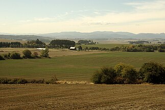 Former prairies on the terraces have been converted to agriculture.