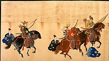 An artistic depiction of Yabusame cavalry archers, Edo period Yabusame00.jpg