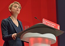 Cooper speaking at the 2016 Labour Party Conference Yvette Cooper, 2016 Labour Party Conference 4.jpg