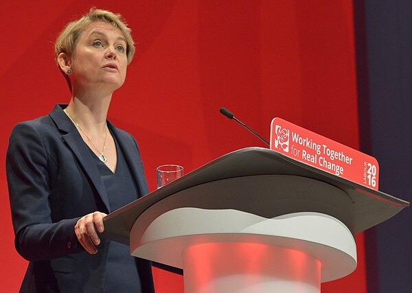 Cooper speaking at the 2016 Labour Party Conference