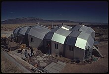 Zome house using solar heating built near Corrales, New Mexico. Zome house using solar heating built near Corrales, New Mexico..., 04-1974 (7065969341).jpg